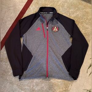 Adidas Atlantic United FC Full Men's Zip Jacket Gray & Black size Large